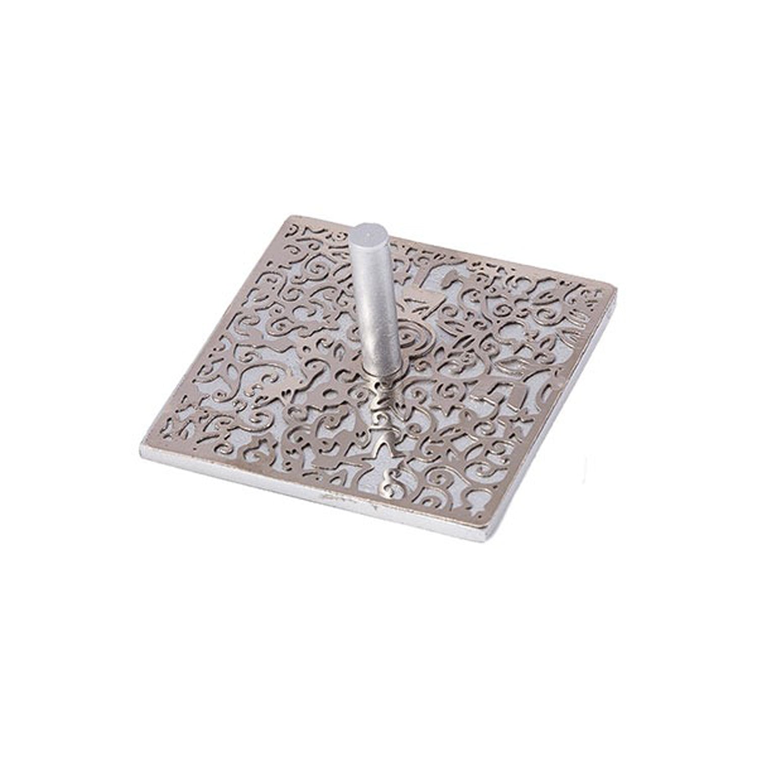 Flat Metal Cutout Dreidel Silver - Petroff Gallery -  - Yair Emanuel - Flat Metal Cutout Dreidel Silver