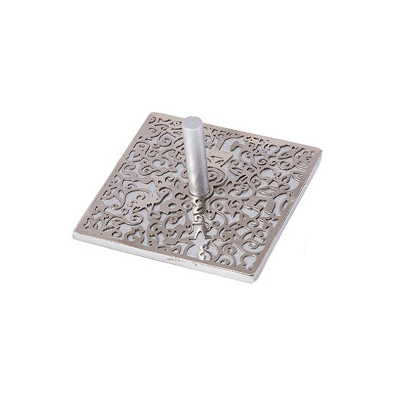 Flat Metal Cutout Dreidel Silver - Petroff Gallery -  - Yair Emanuel - Flat Metal Cutout Dreidel Silver