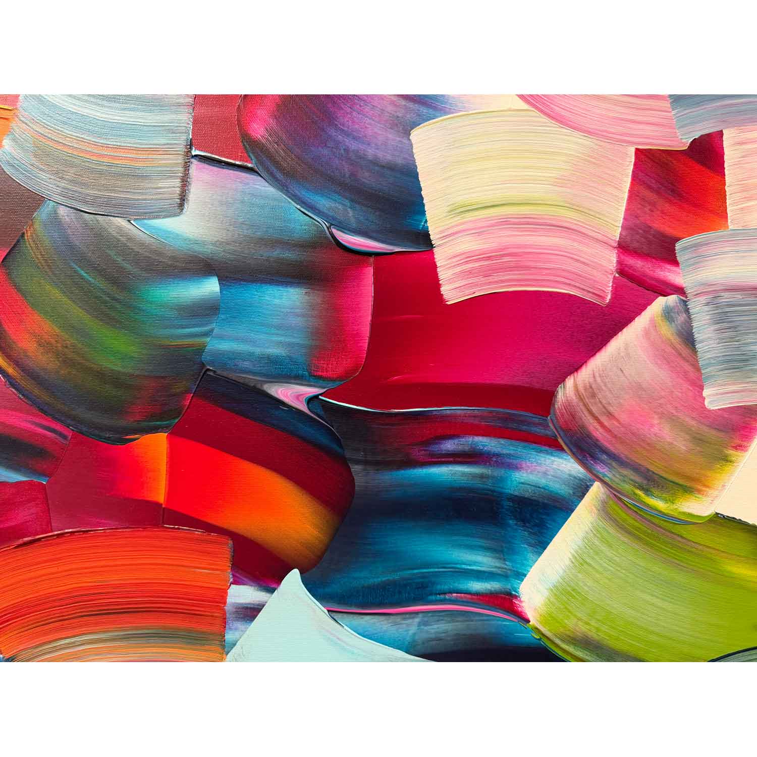 Flow 126 36" x 36" Detail View - Petroff Gallery - Painting