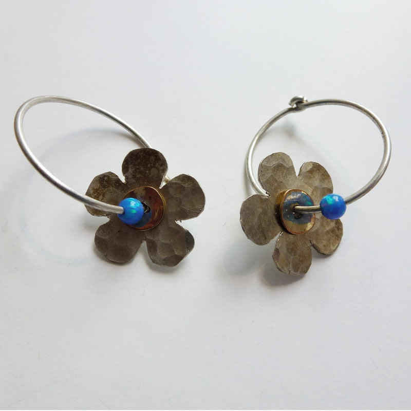 Flower Circle Earrings - Petroff Gallery