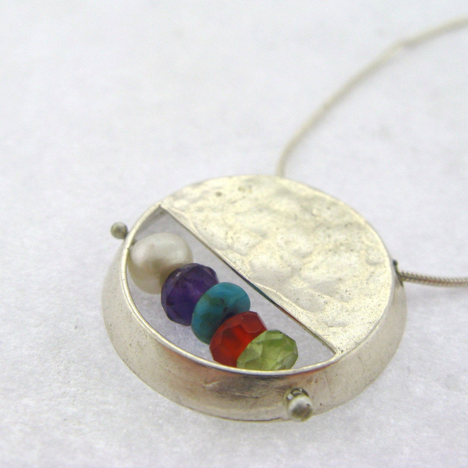 Front Plate Multicolour Stones Necklace - Petroff Gallery