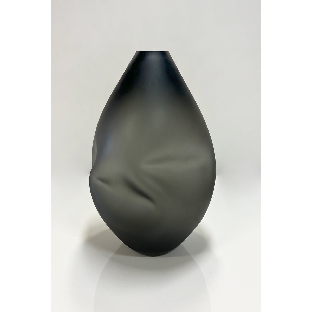 Goodbeast Design - Smoke Grey Summit Vase Matte Finish, 13.5" x 8" x 8"