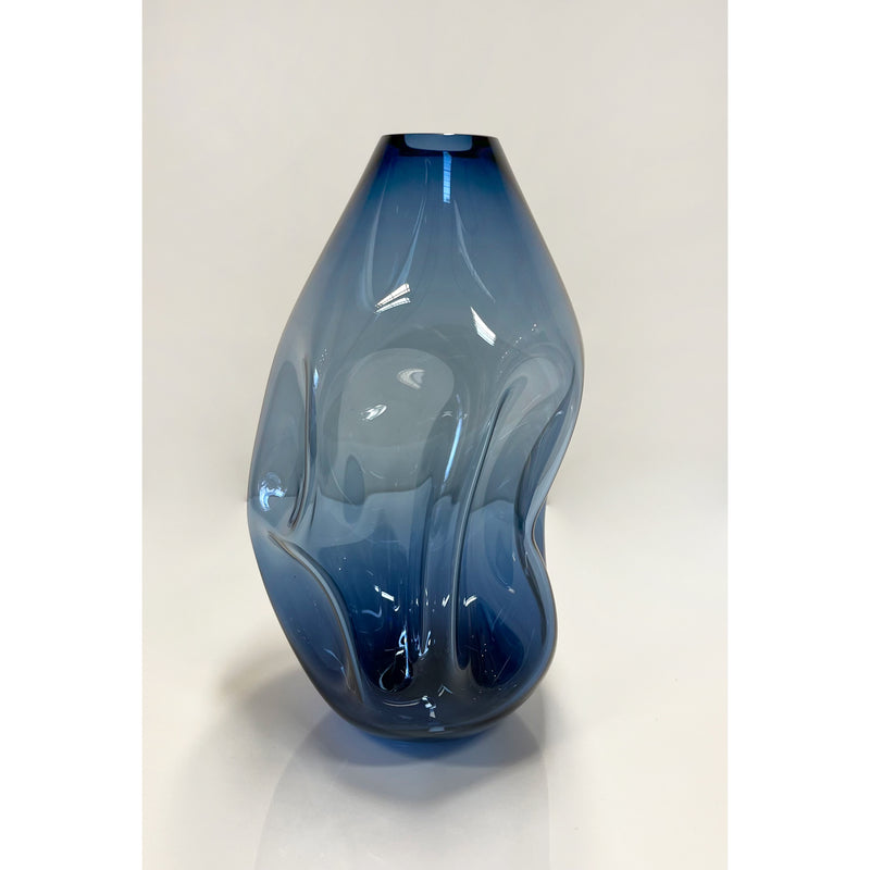 Goodbeast Design - Steel Blue Summit Vase Natural Finish, 13.5" x 8" x 8"