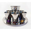 Kiddush Cup Set Multicolour Hammer Work - Petroff Gallery - Judaica