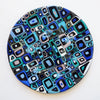 Glass Blue Matrix Seder Plate - Petroff Gallery -  - Marie Levine - Blue Matrix Seder Plate