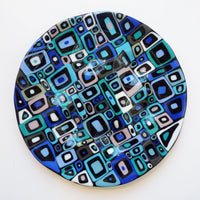 Glass Blue Matrix Seder Plate - Petroff Gallery -  - Marie Levine - Blue Matrix Seder Plate