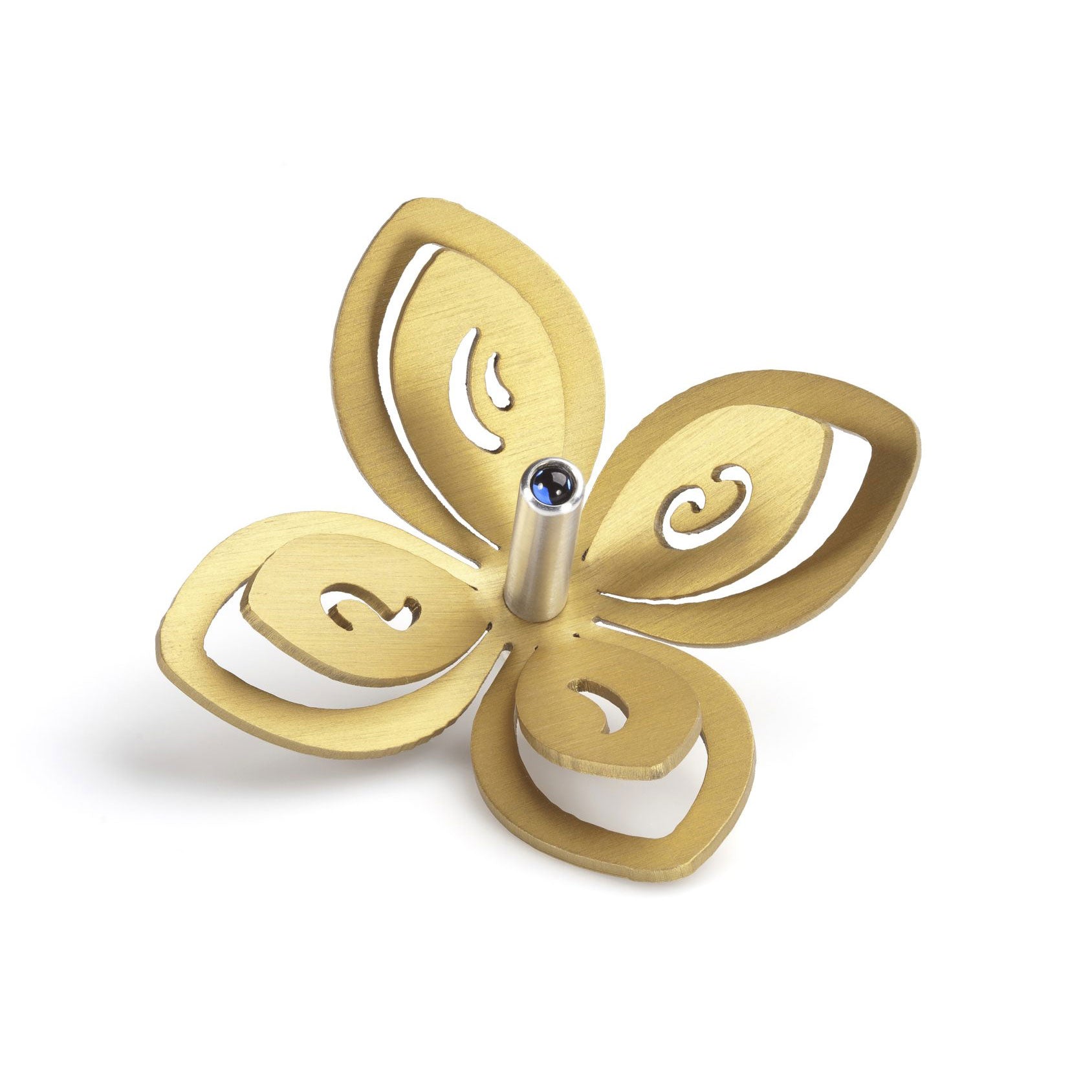 Gold Flower Dreidel with Stand - Petroff Gallery - Judaica