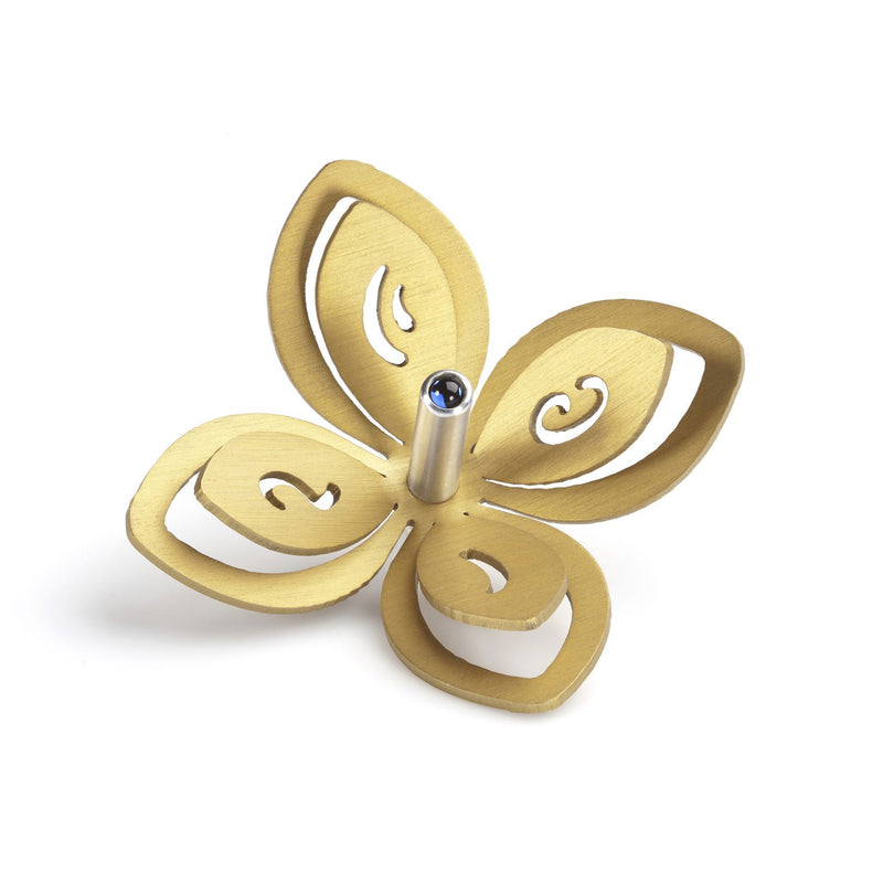 Gold Flower Dreidel with Stand - Petroff Gallery - Judaica