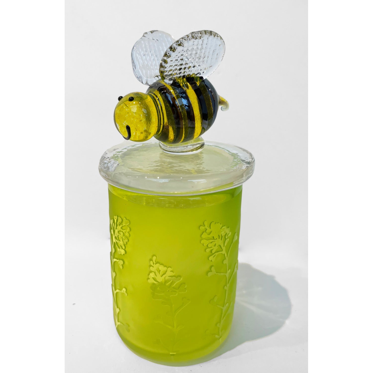 Green Bee Jar - Petroff Gallery - Glass Art