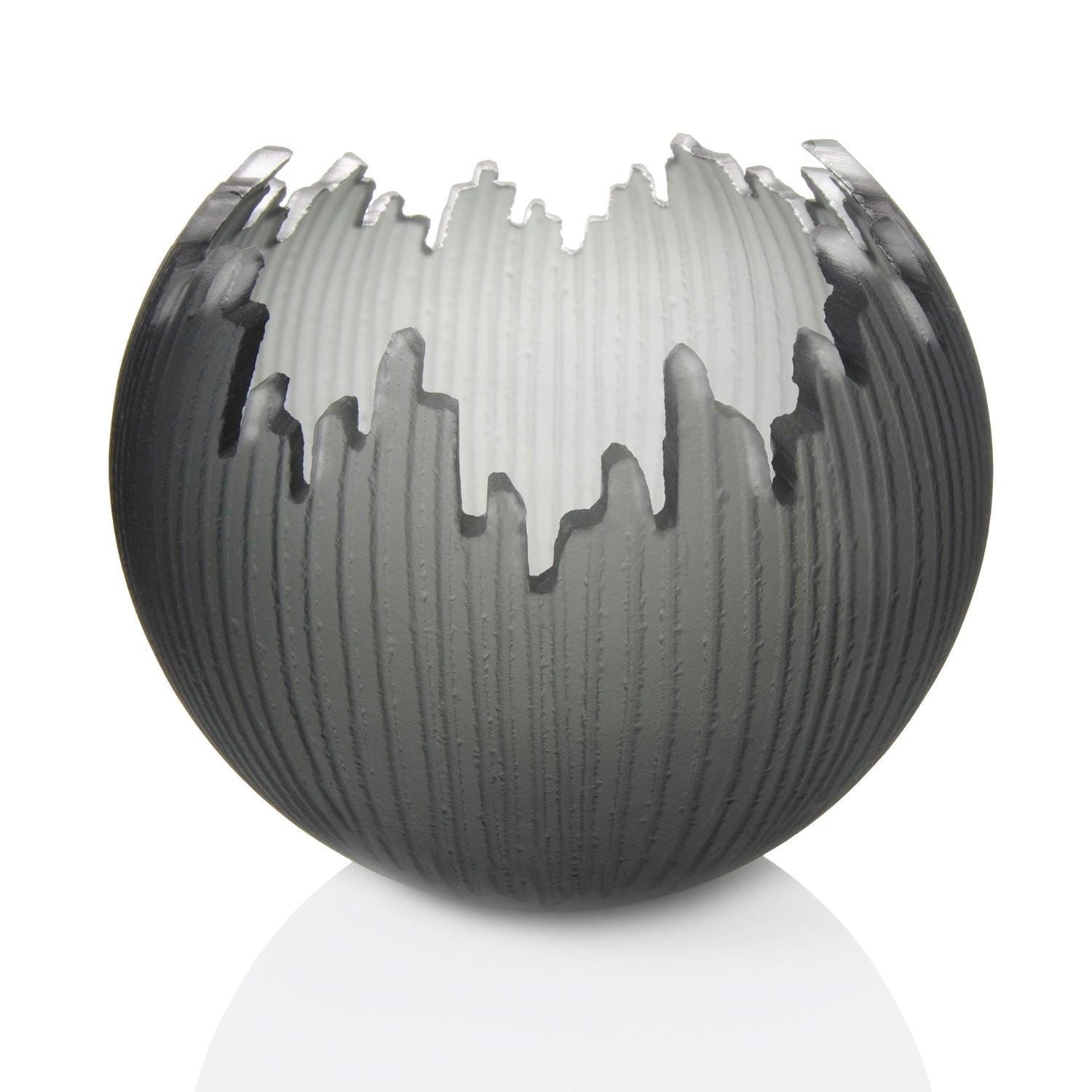 Grey Saw Carved Orb 8" - Petroff Gallery -  - Courtney Downman - Grey Saw Carved Orb 8"