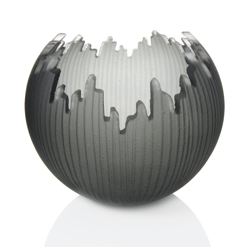 Grey Saw Carved Orb 8" - Petroff Gallery -  - Courtney Downman - Grey Saw Carved Orb 8"