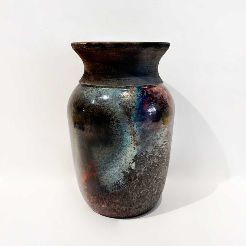 Round Flared Raku Vase - Petroff Gallery - Ceramic Art