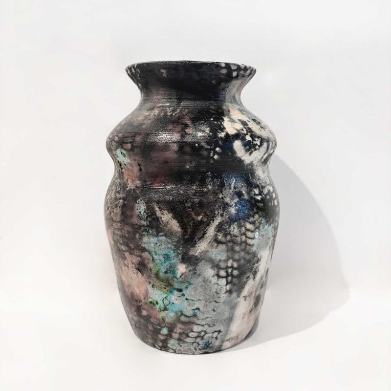 Curvy Barrel Fired Vase - Petroff Gallery - Ceramic Art