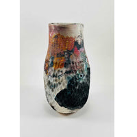 Carved Barrel Fired Vase 3 - Petroff Gallery - Ceramics