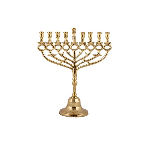 Gold Pomegranate Menorah - Petroff Gallery - Judaica