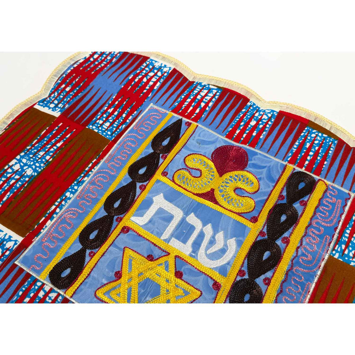 Challah Cover Magen David Gold - Petroff Gallery - Judaica