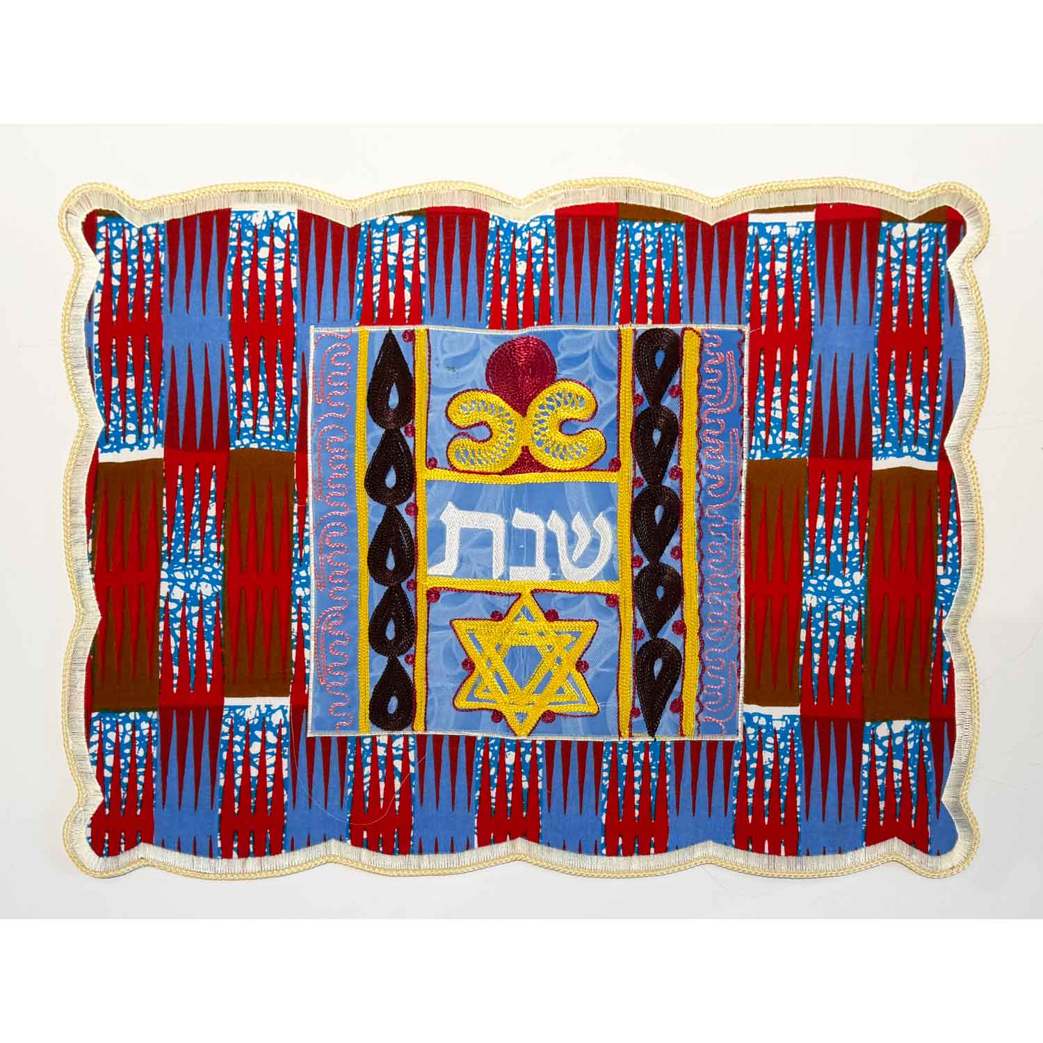 Challah Cover Magen David Gold - Petroff Gallery - Judaica