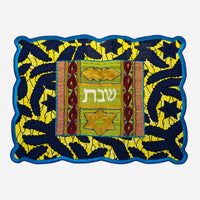 Challah Cover Challah Yellow/Blue - Petroff Gallery - Judaica