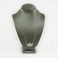 Half Moon With Pearl Stone Necklace - Petroff Gallery