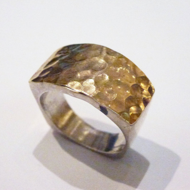 Hammered Gold Top Ring - Petroff Gallery