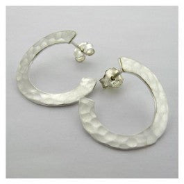 Hammered open hoop earrings - Petroff Gallery