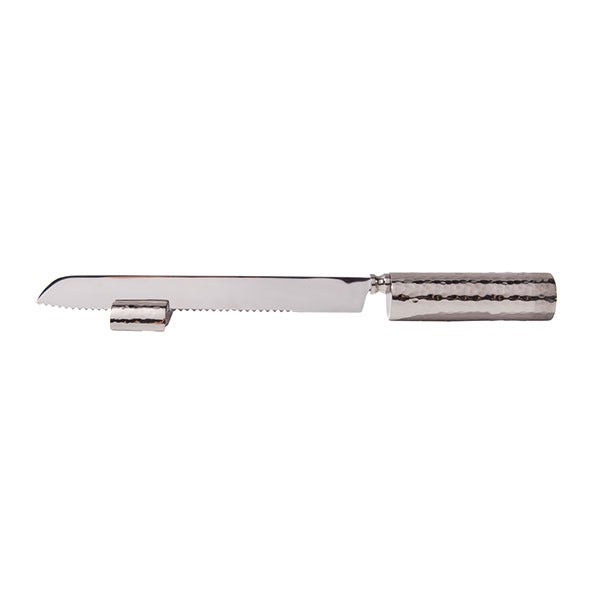 Hammerwork Silver Challah Knife - Petroff Gallery - Judaica