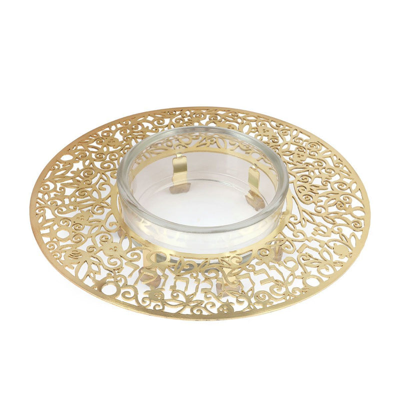 Honey Dish Metal Cutout Gold - Petroff Gallery