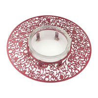 Honey Dish Metal Cutout Maroon - Petroff Gallery