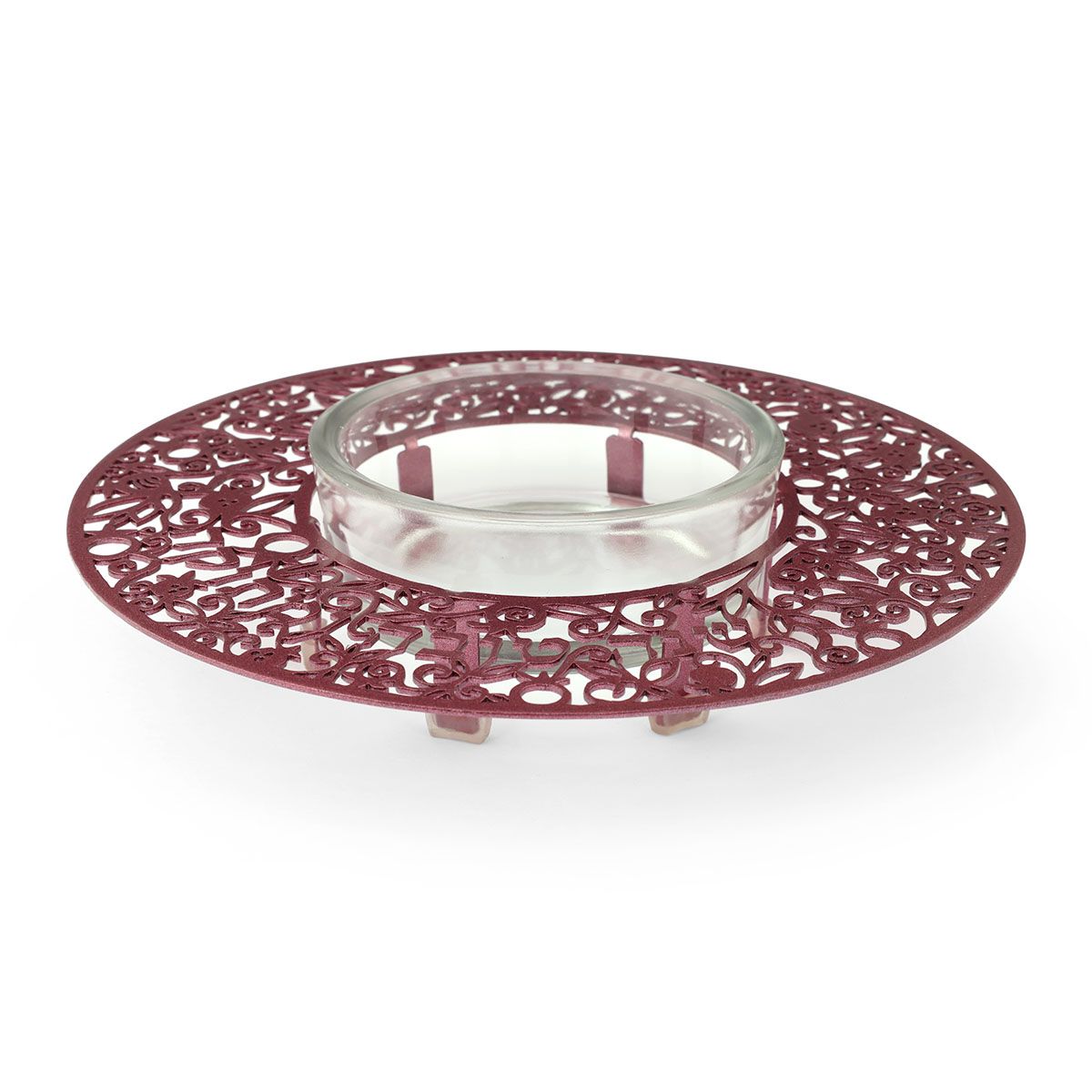 Honey Dish Metal Cutout Maroon - Petroff Gallery