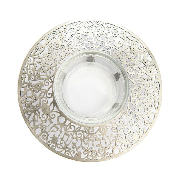 Honey Dish Metal Cutout Silver - Petroff Gallery -  - Yair Emanuel - Honey Dish Metal Cutout Silver