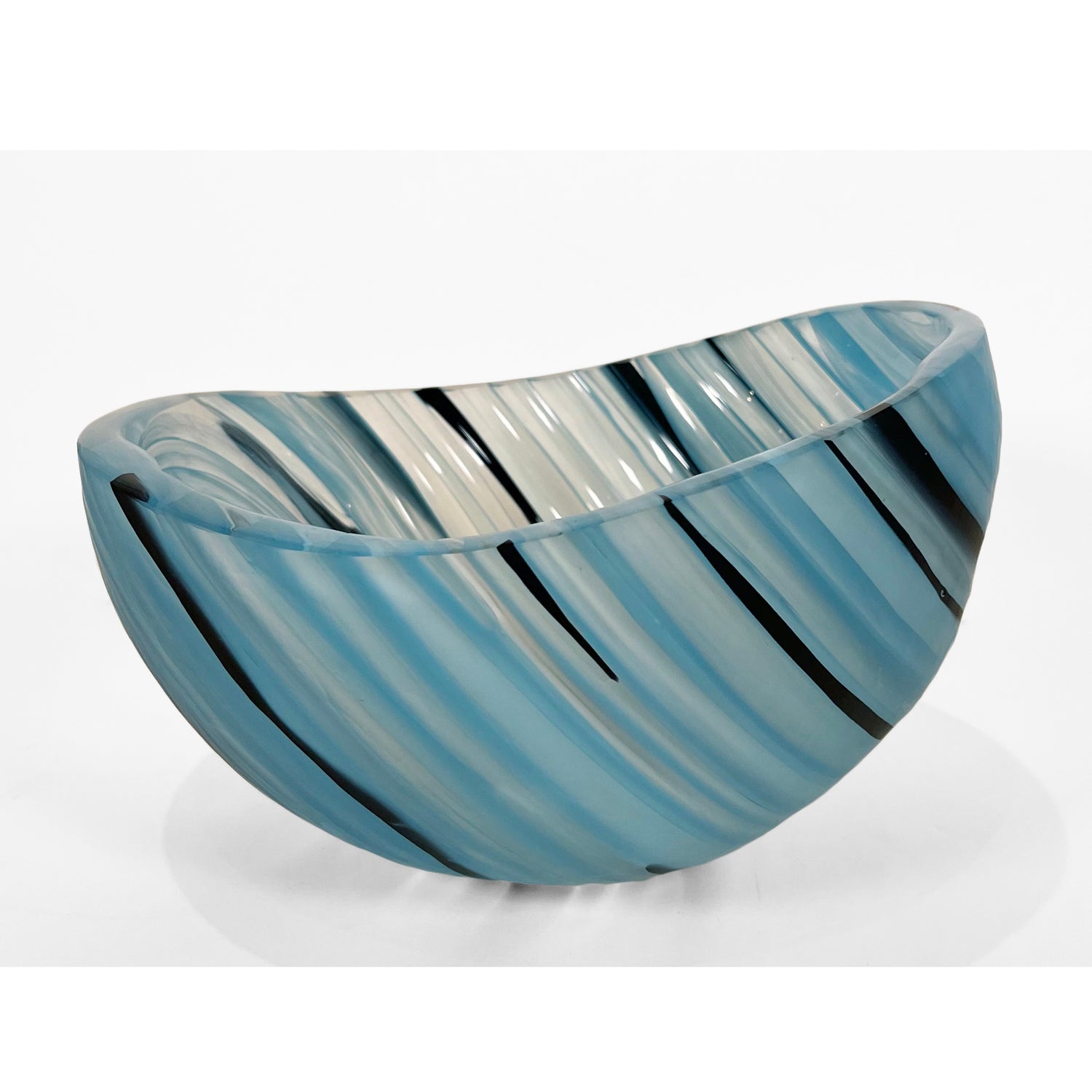 Jaan Andres - Coded Bowl Blue/Black Large, 6" x 10" x 10"