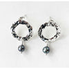 Circle Earrings with Grey Pearl - Petroff Gallery - Jewellery