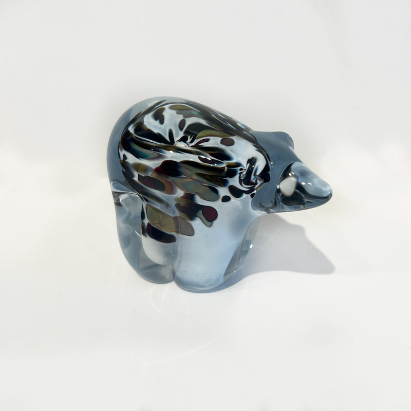 Ruby and Coal Small Bear - Petroff Gallery - Glass Art
