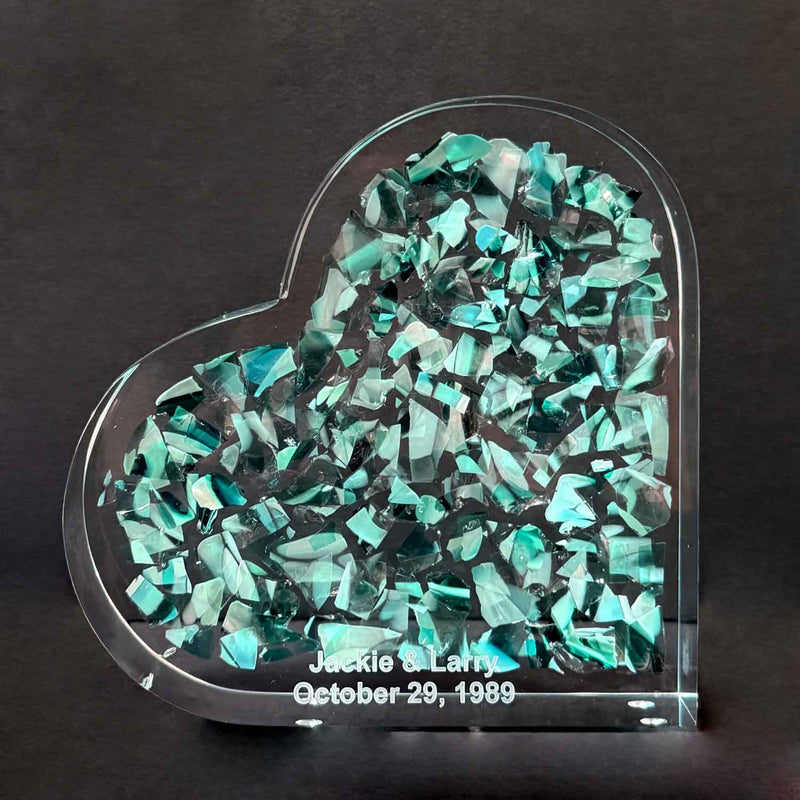 Wedding Glass Heart - Petroff Gallery - Judaica