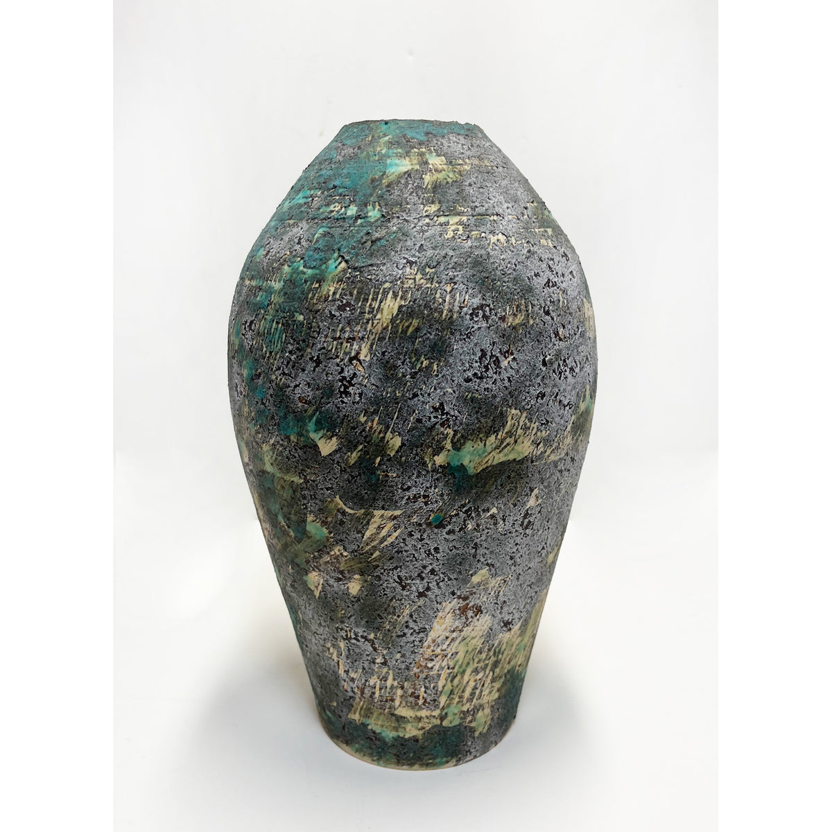 Makiko Hicher - Green Vase, 12.5" x 7" x 7"