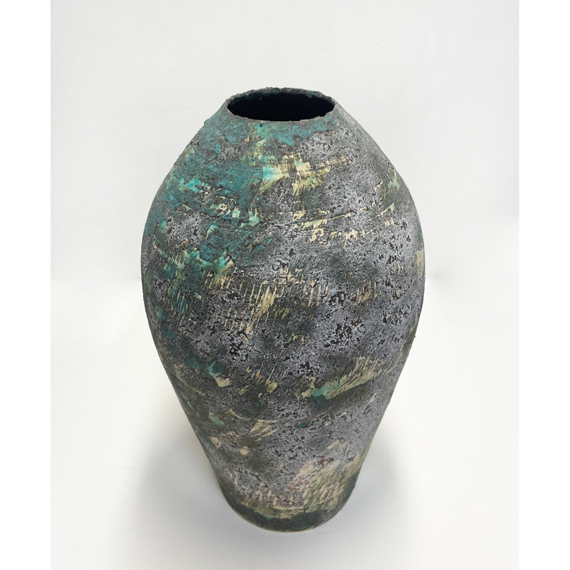 Makiko Hicher - Green Vase, 12.5" x 7" x 7"