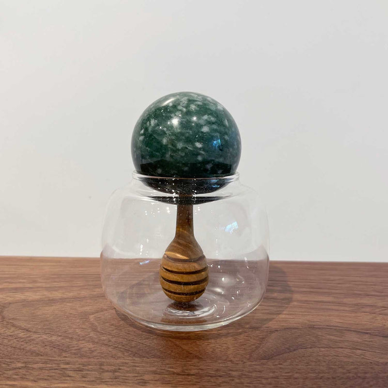 Glass and Marble Honey Pot - Petroff Gallery  Honey Jars