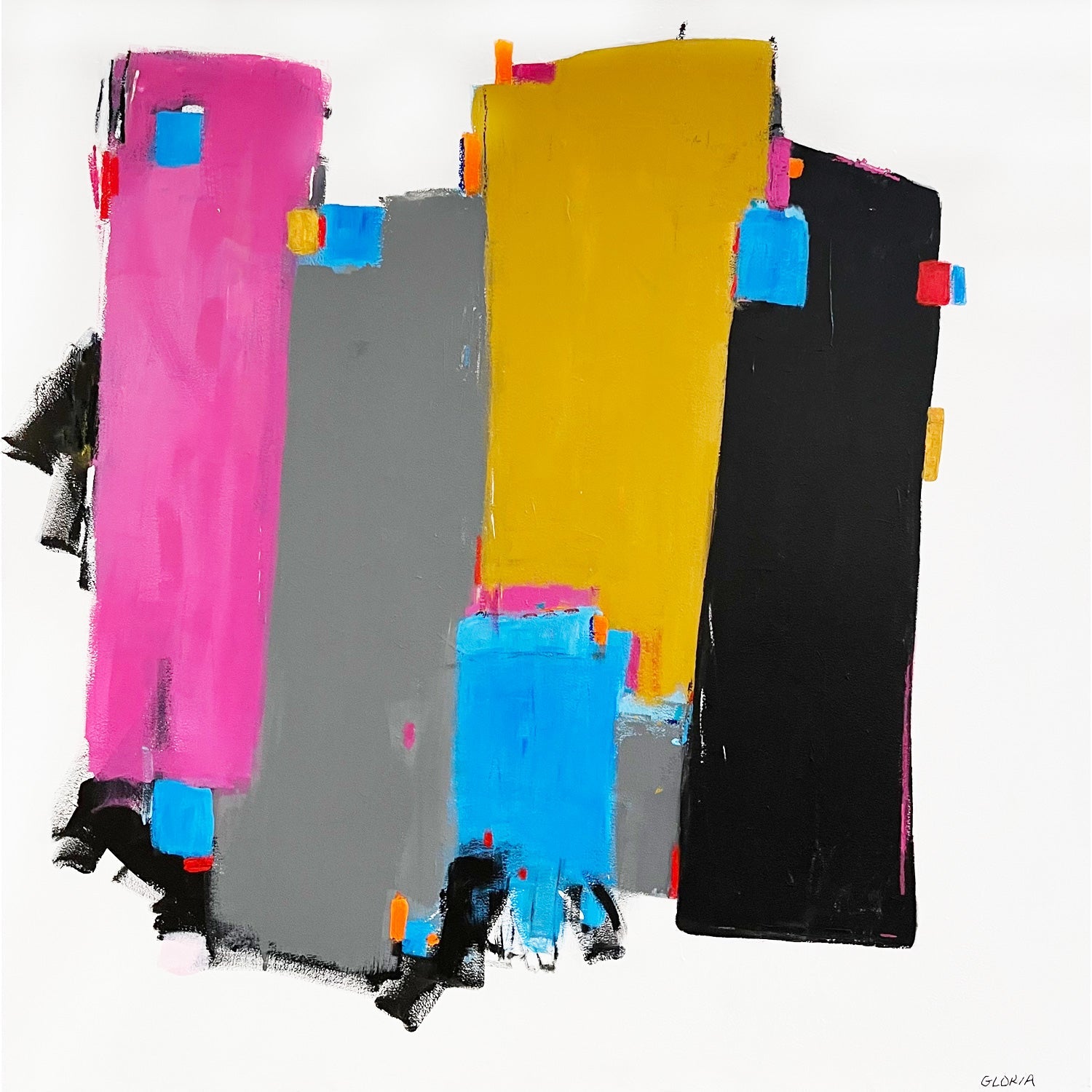 I'm OK, I'm Safe, I'm Loved 36" x 36" - Petroff Gallery -  - Gloria Green - I'm OK, I'm Safe, I'm Loved, 36" x 36"