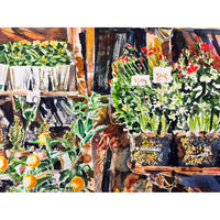 Ile St. Louis Flower Shop Paris 30" x 22" - Petroff Gallery - Painting