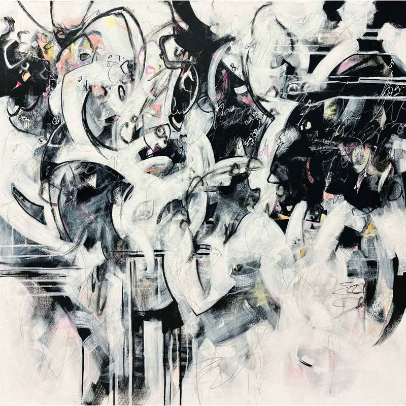 It's Not Just Black and White 40" x 40" - Petroff Gallery - Painting