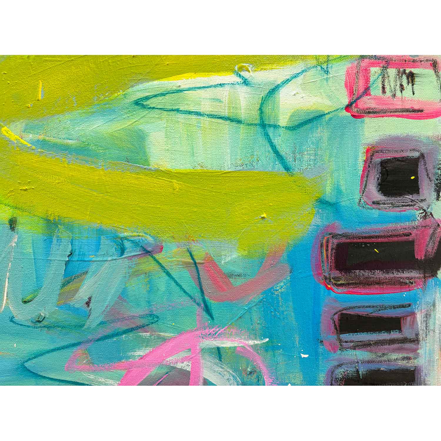 It's Party Time 36" x 36" detail - Petroff Gallery - Painting