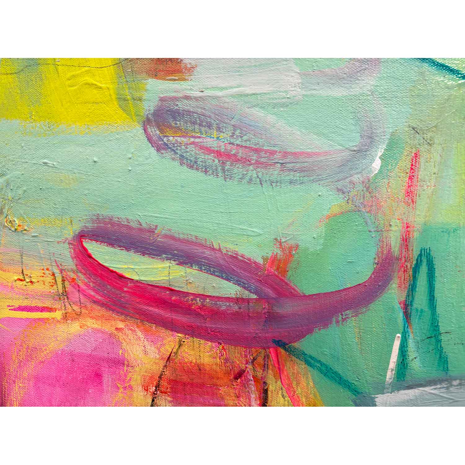 It's Party Time 36" x 36" detail 2 - Petroff Gallery - Painting