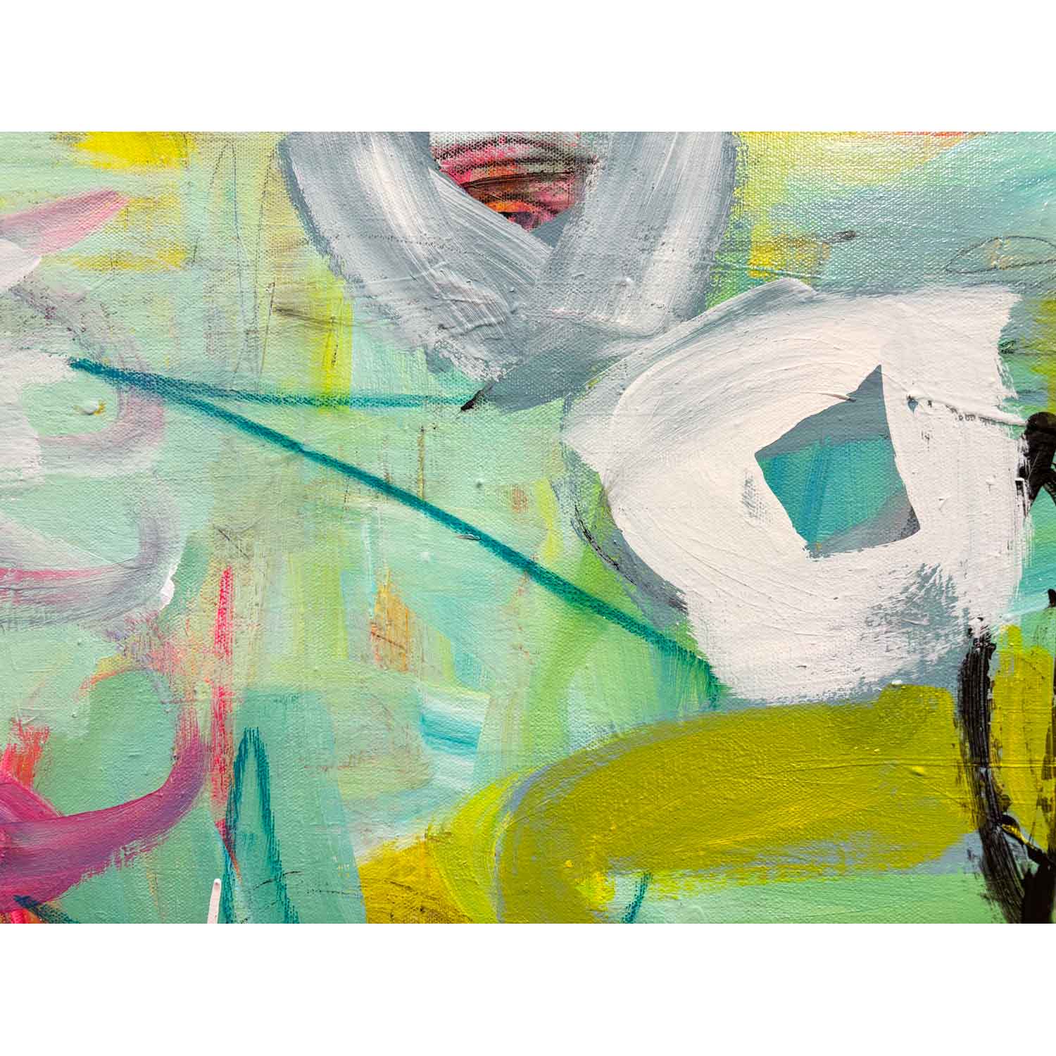 It's Party Time 36" x 36" detail 3 - Petroff Gallery - Painting