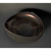 Medium Opal Black Topography Bowl - Petroff Gallery - Glass Art 