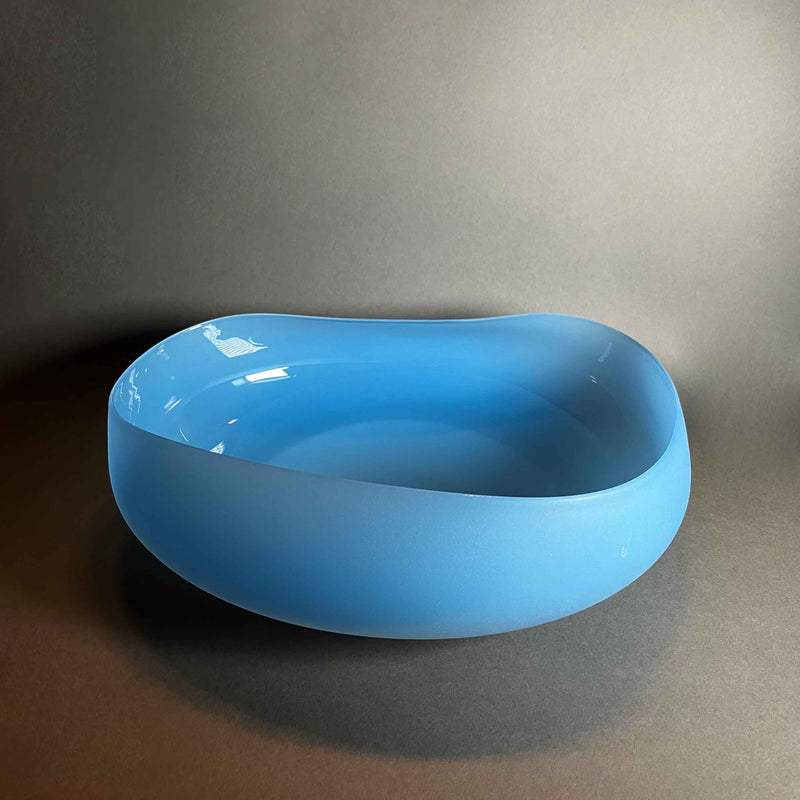 Azure Blue Topography Bowl Large - Petroff Galler - Glass Art