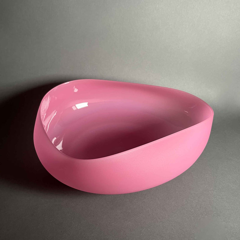 Opal Brigh Pink Topography Bowl Medium - Petroff Galler - Glass Art