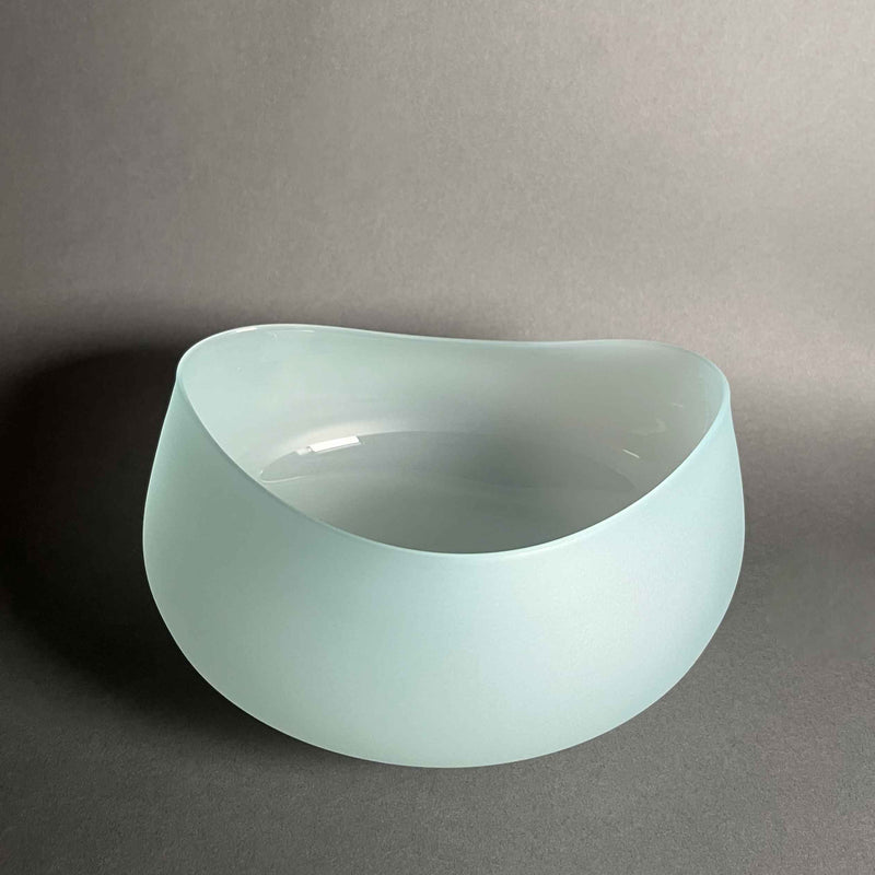 Celadon Blue Topography Bowl Small - Petroff Galler - Glass Art