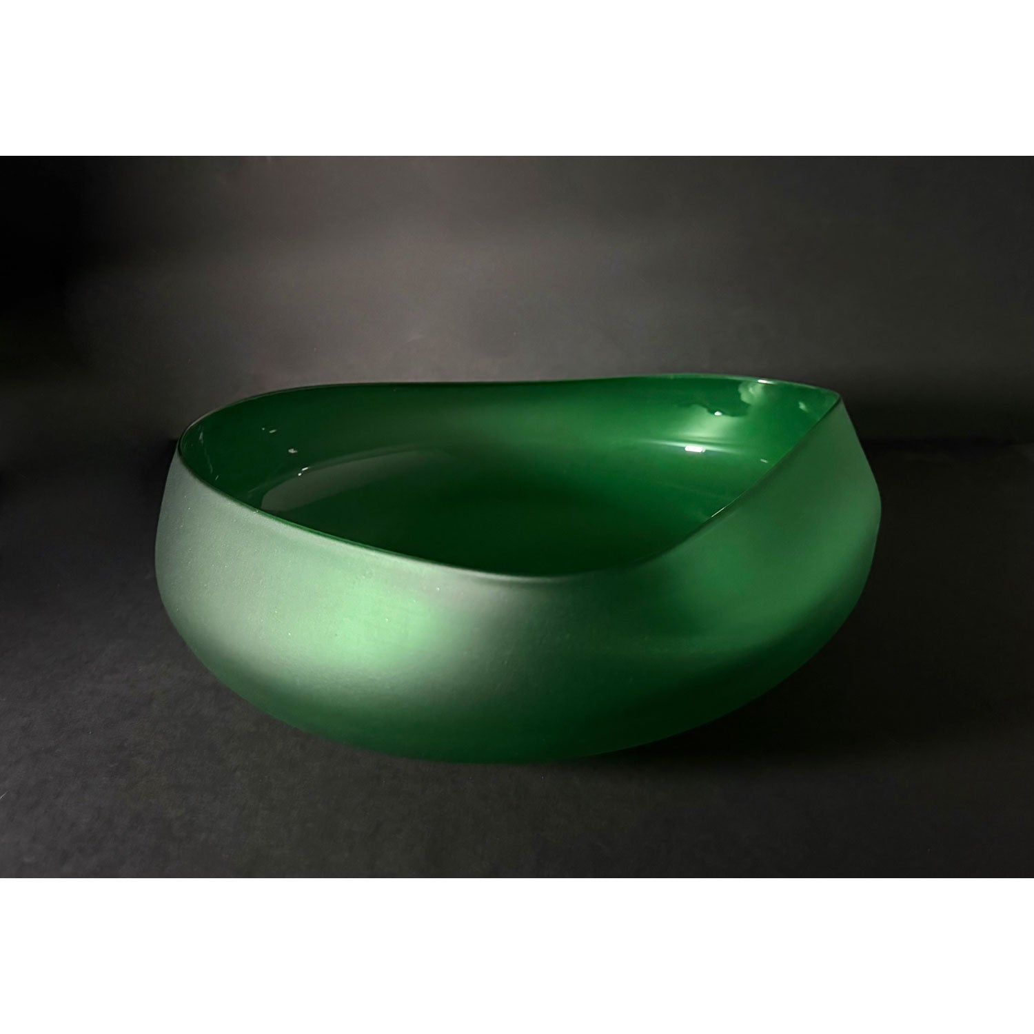 Large Bristol Green Topography Bowl - Petroff Gallery - Glass Art