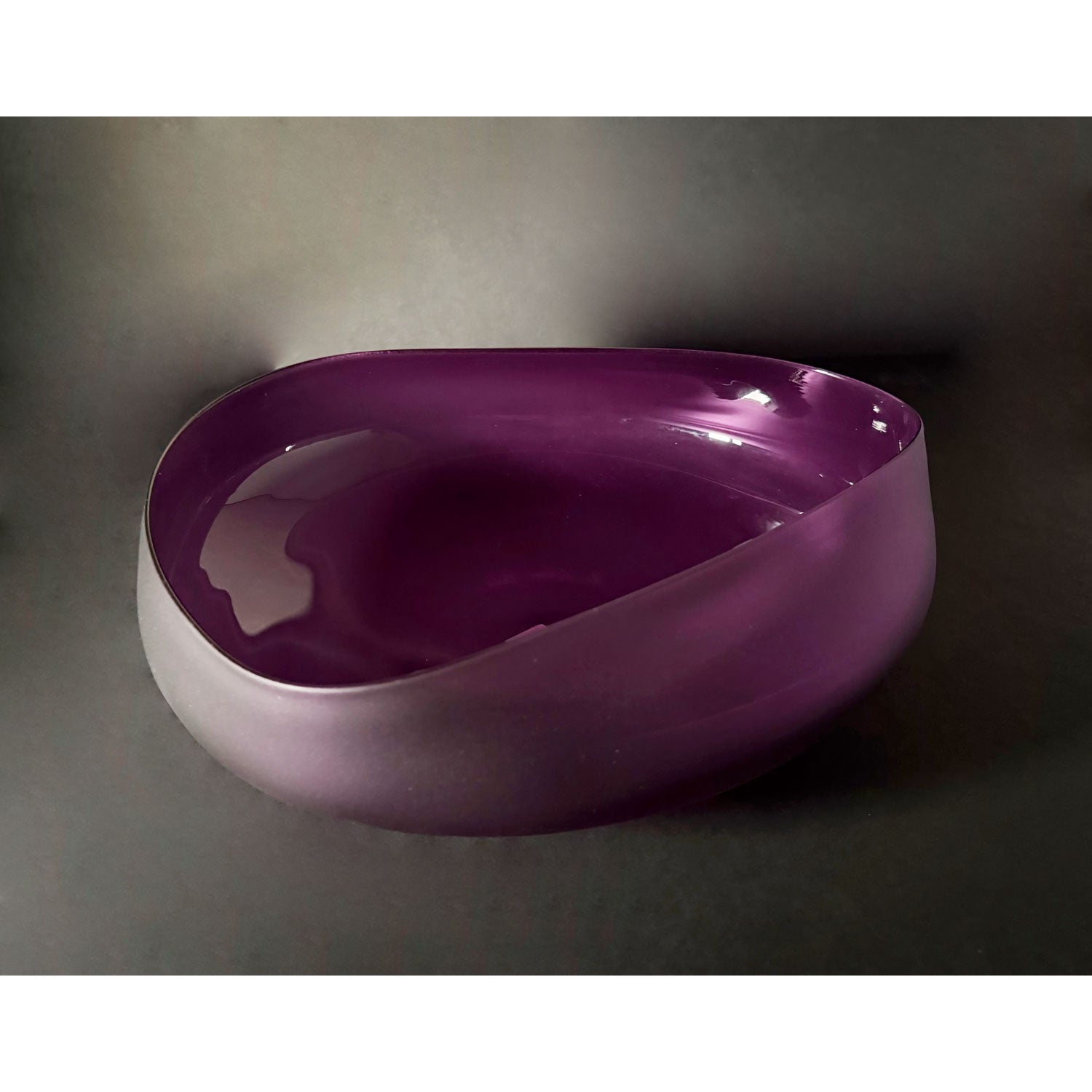 Large Red Amethyst Topography Bowl - Petroff Gallery - Glass Art