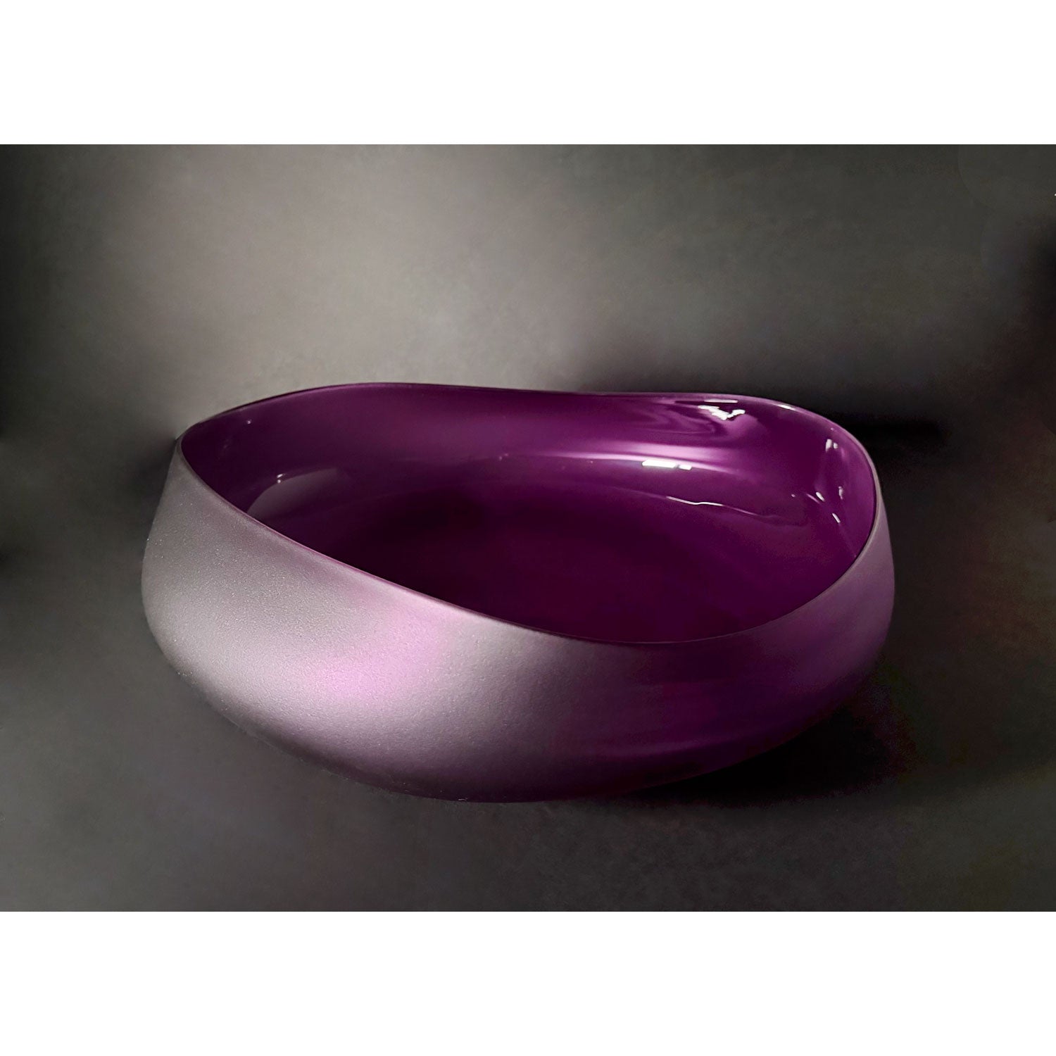 Large Red Amethyst Topography Bowl - Petroff Gallery - Glass Art